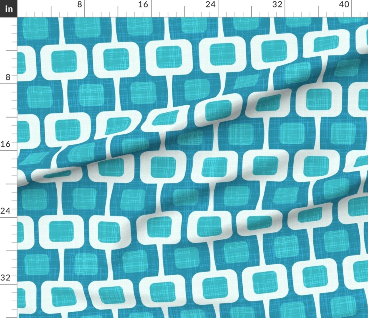 Turquoise Mod Mid Century Modern Retro 1960S Atomic Era 1950S Vintage Custom Printed Fabric by Spoonflower Various Fabrics by the Yard or Fat Quarter